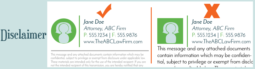 Email Signature - Disclaimer Examples